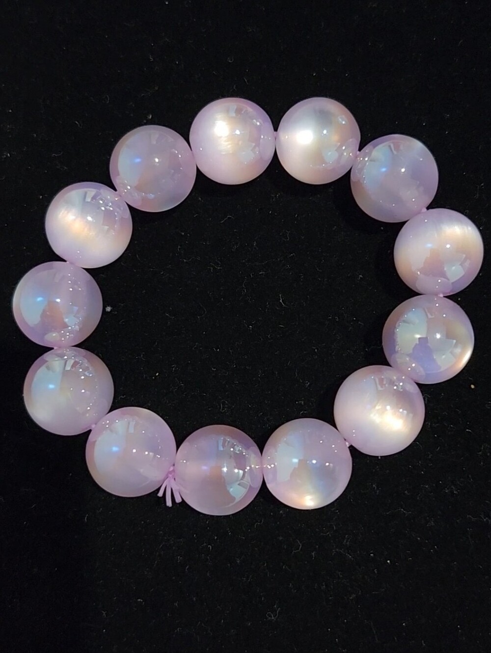 Iridescent Lavender Acrylic Beaded Stretch Bracelet